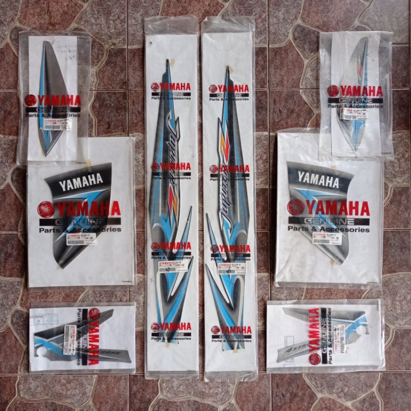 Stiker Striping Jupiter Z Burhan CW 2006 Silver Hitam Original