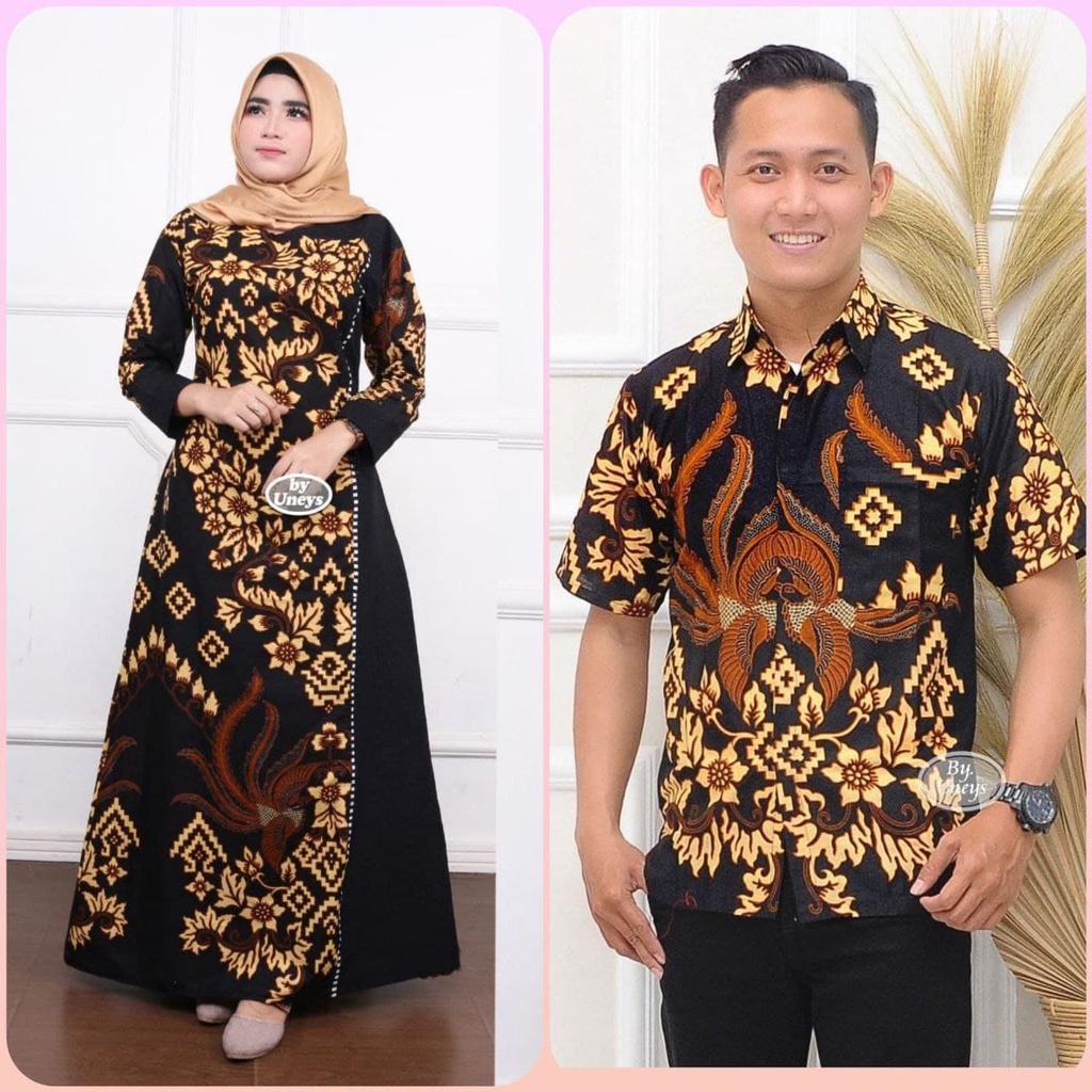 (COD) COD - COUPLE BATIK - GAMIS BATIK KATUN KOMBINASI BATIK - GAMIS BATIK SYAR'I - GAMIS BATIK JUMB