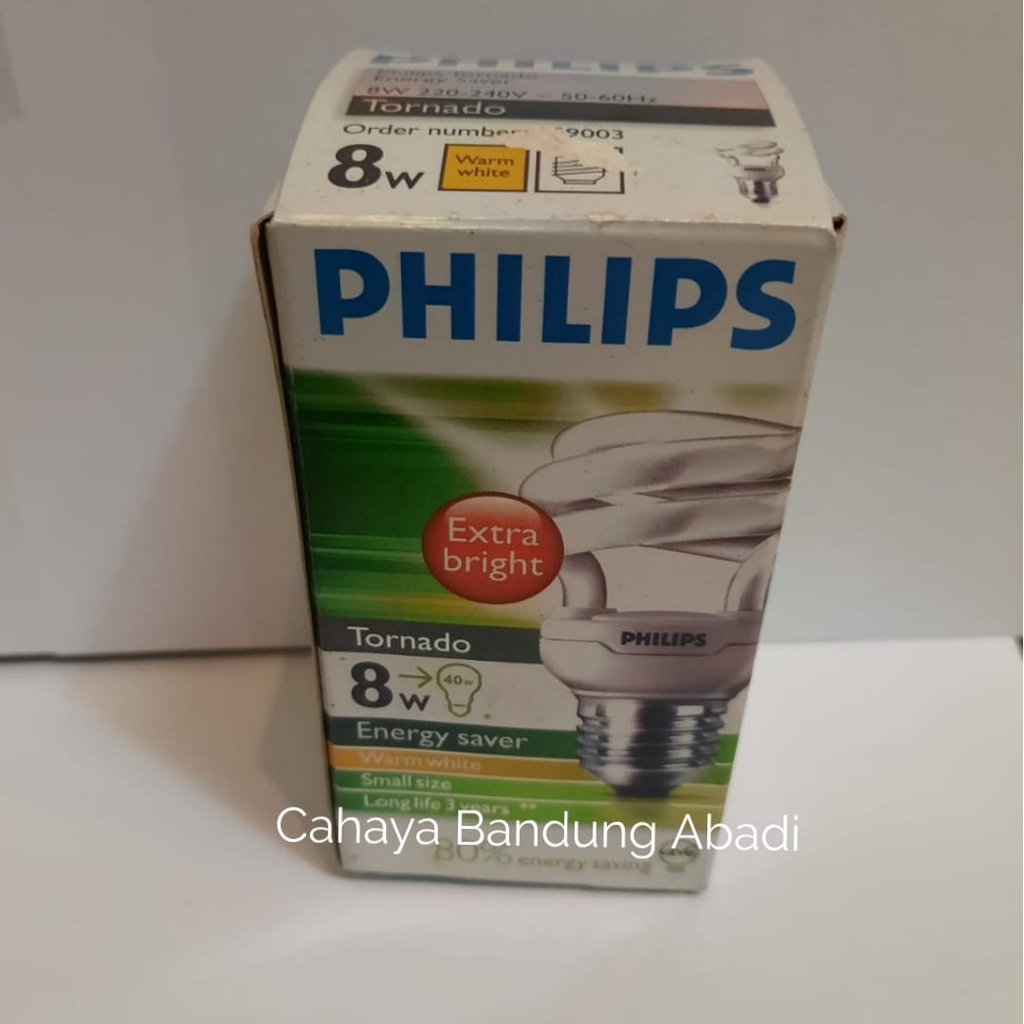 Lampu Philips Tornado 8 Watt Kuning 3000K E27