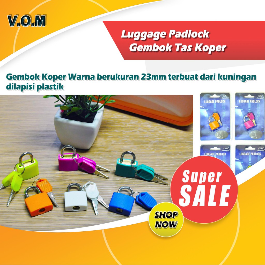 VOM Luggage Padlock Gembok Tas Koper Murah 23mm 0468