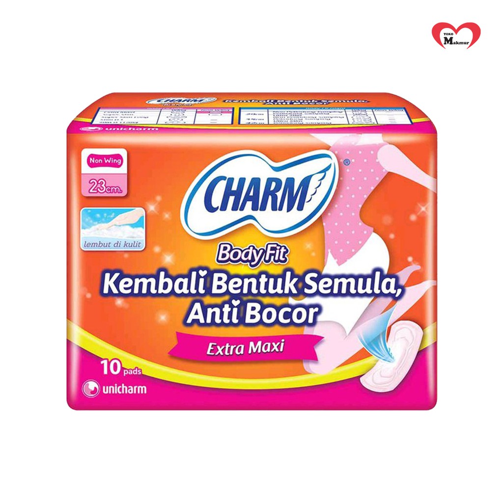 Charm Body Fit Extra Maxi 23 Cm 10 Pcs/Tokomakmuronline