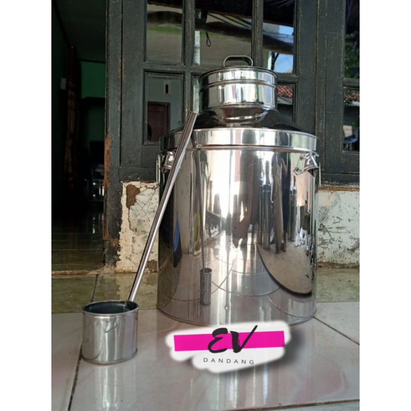 Dandang bajigur/wedang jahe + gayung murah dan bagus ukuran 30cm + PACKING KAYU