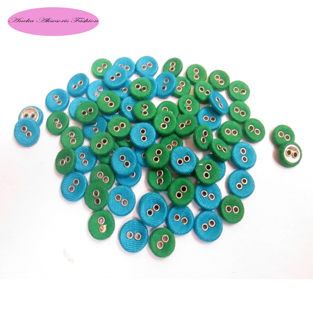Kancing Baju Gepeng - Kancing Baju Bulat Lubang 2 - Kancing Bungkus Ukuran Diameter 11 mm