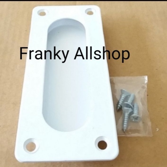 HANDLE PINTU TANAM KOTAK PUTIH / TARIKAN KOM PINTU GESER SLIDING PUTIH MURAH SURABAYA