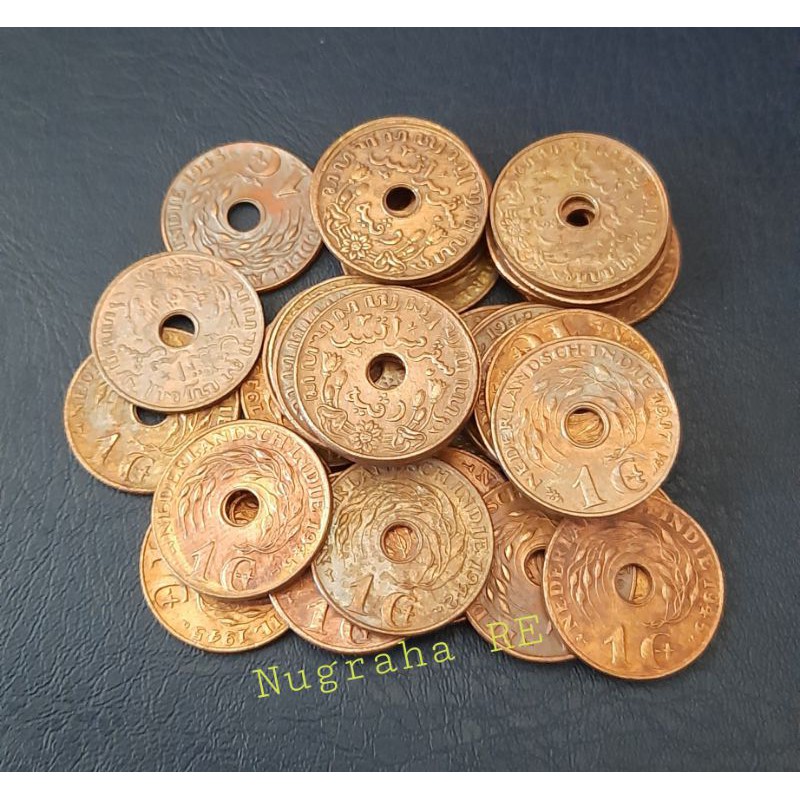 UANG KUNO 1 CENT BOLONG