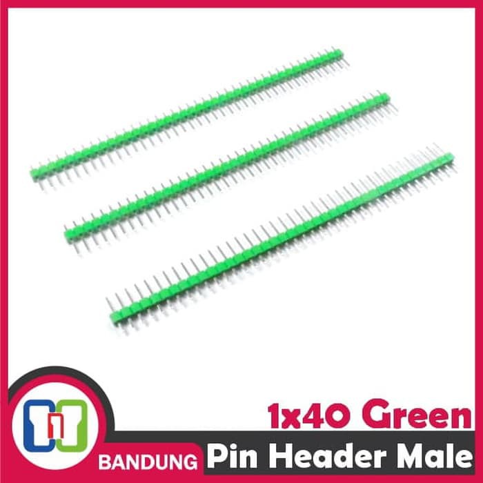 PIN HEADER MALE STRIP SINGLE ROW 1X40 2 54MM GREEN HIJAU