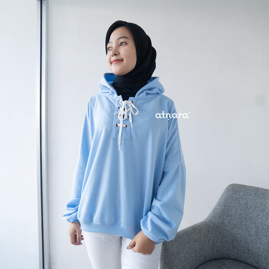 Nara Grosir - Cross Rope Hodie l Sweater Polos l Sweater Wanita Terbaru