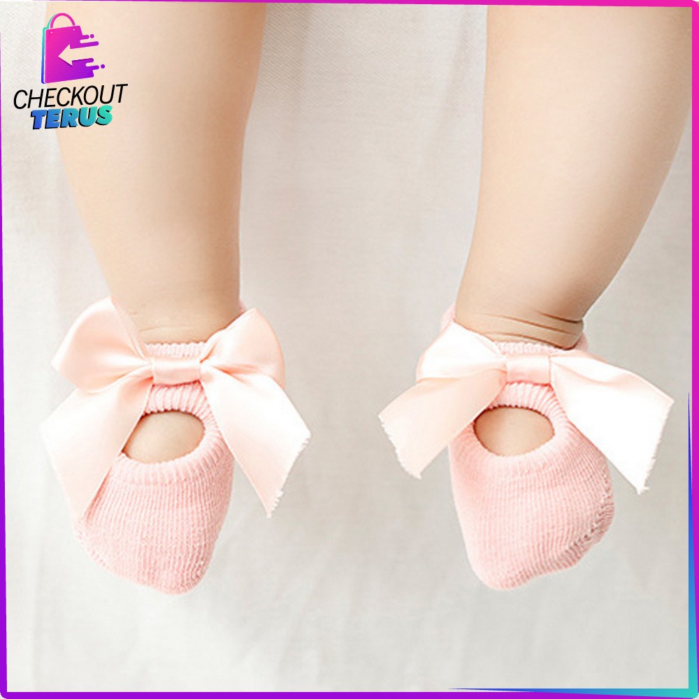 CT P212 Kaos Kaki Pendek Bayi Cewek 3IN1 Motif Renda Bunga Pita Kaus Kaki Bahan Katun Anak Perempuan Lucu Dapat 3 Pasang Korean Style