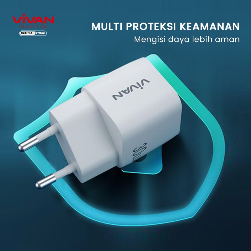 ADAPTOR CHARGER USB C QUICK CHARGER 30W 3A VIVAN POWER 30