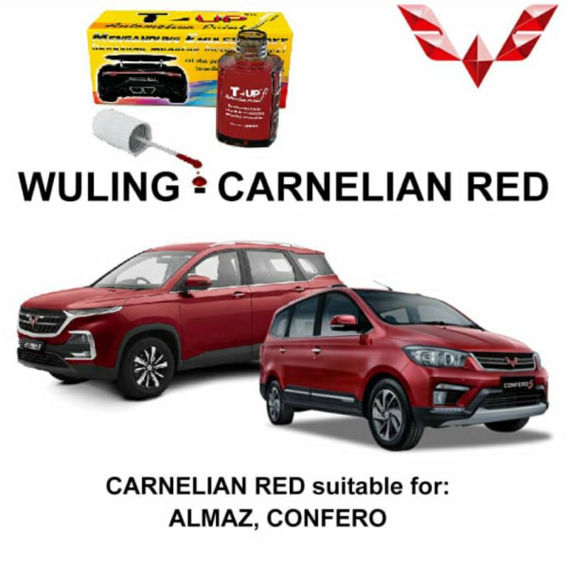 T-UP CAT OLES WULING CARNELIAN RED CONTOH CAT MERAH WULING CONFERO SAMPLE CAT RED WULING ALMAZ CAT