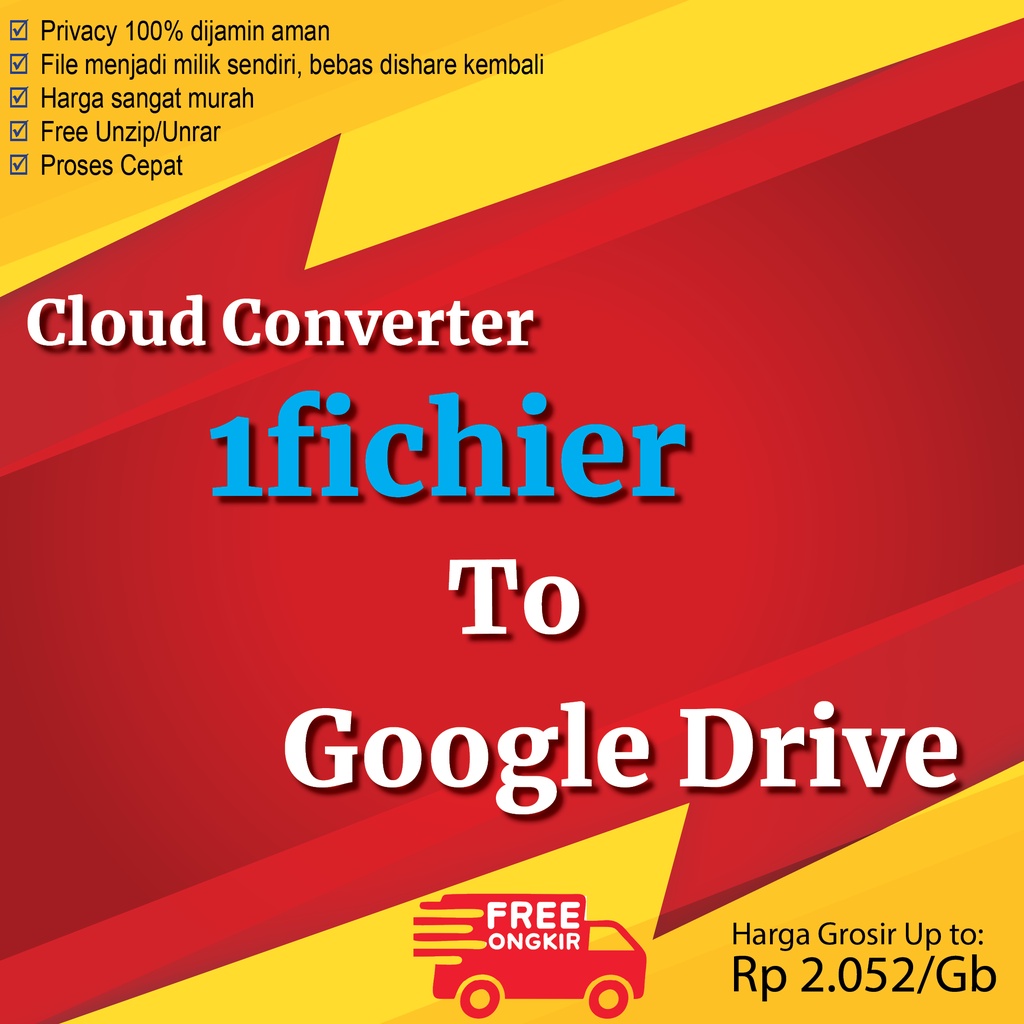 Cloud Converter: 1Fichier ke Google Drive, Gratis ekstrak