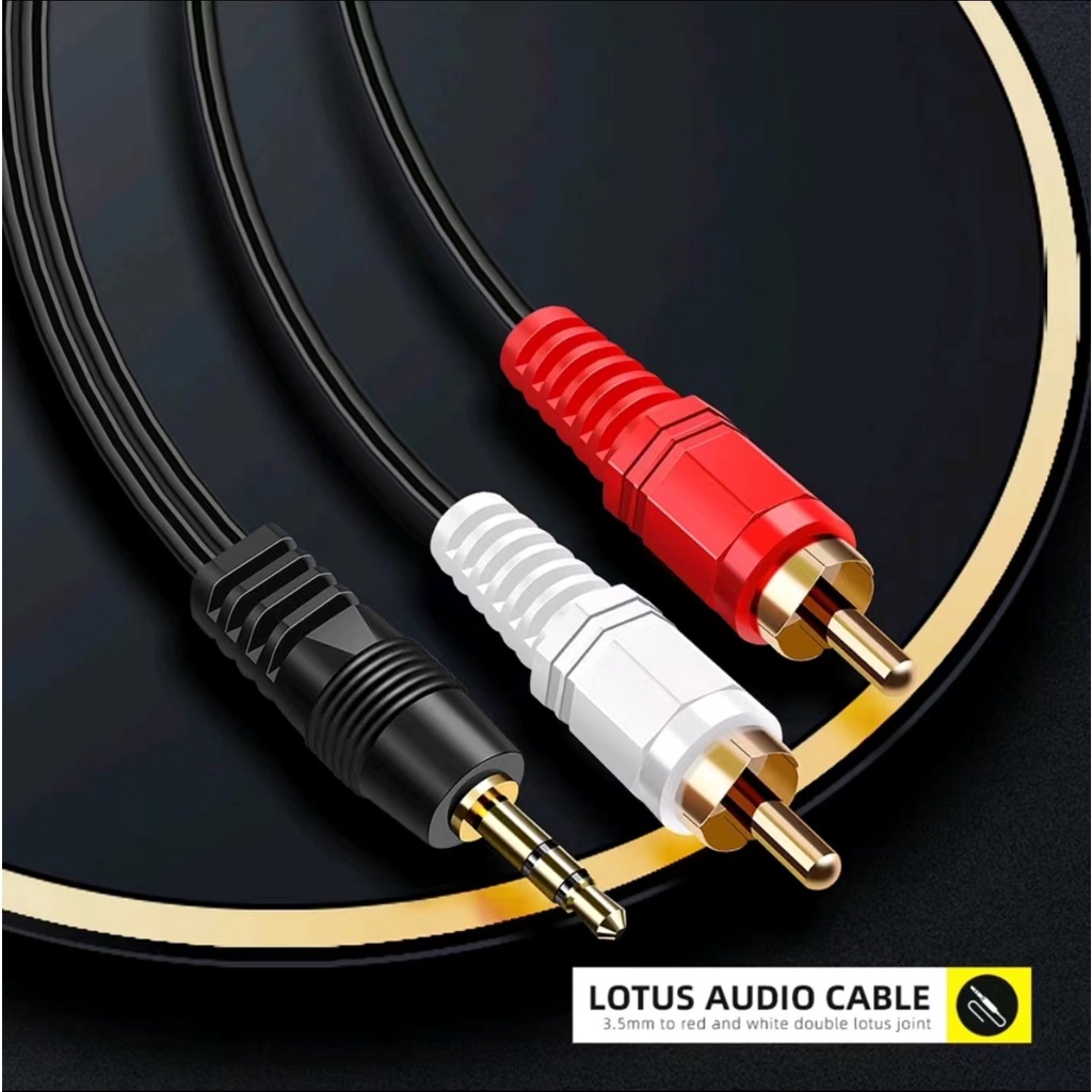 Kabel Audio 1 To 2 Rca / Kabel Jack 2 in 1 Aux Audio - Rca / Kabel Speaker 2 in 1