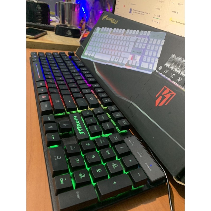 keyboard gaming warwolf k1 / keyboard warwolf k1 backlight RGB