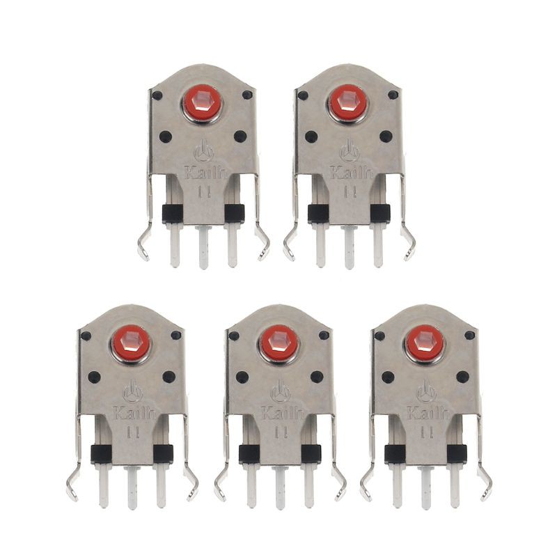 5pcs Kailh Encoder Decoder Mouse Warna Merah Ukuran 7mm / 9mm / 10mm / 11mm Untuk Logitech Razer