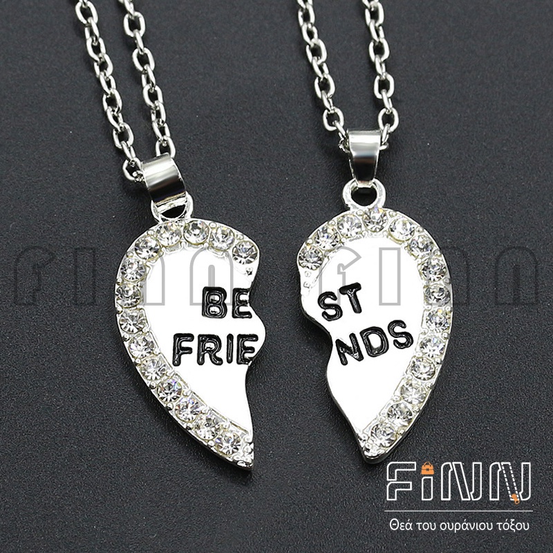 Kalung Love English Pendant Fashion Two-Piece Diamond Sahabat - Kalung Best Friend