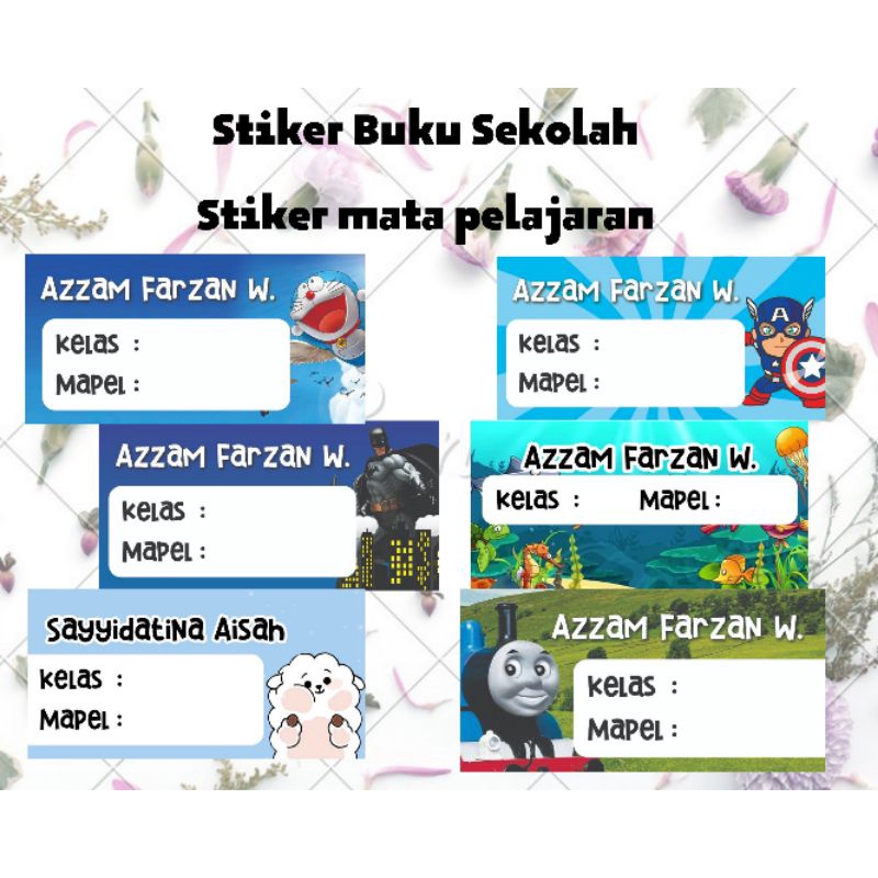 

Isi 20pcs/glossy/Stiker mapel/label buku pelajaran/ Stiker mata pelajaran/label Mapel