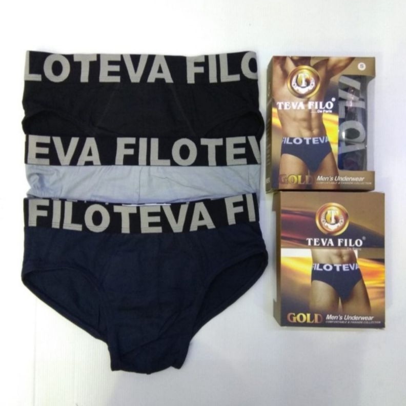 (3pcs) Celana Dalam Pria Teva Filo 311 Karet Boxer