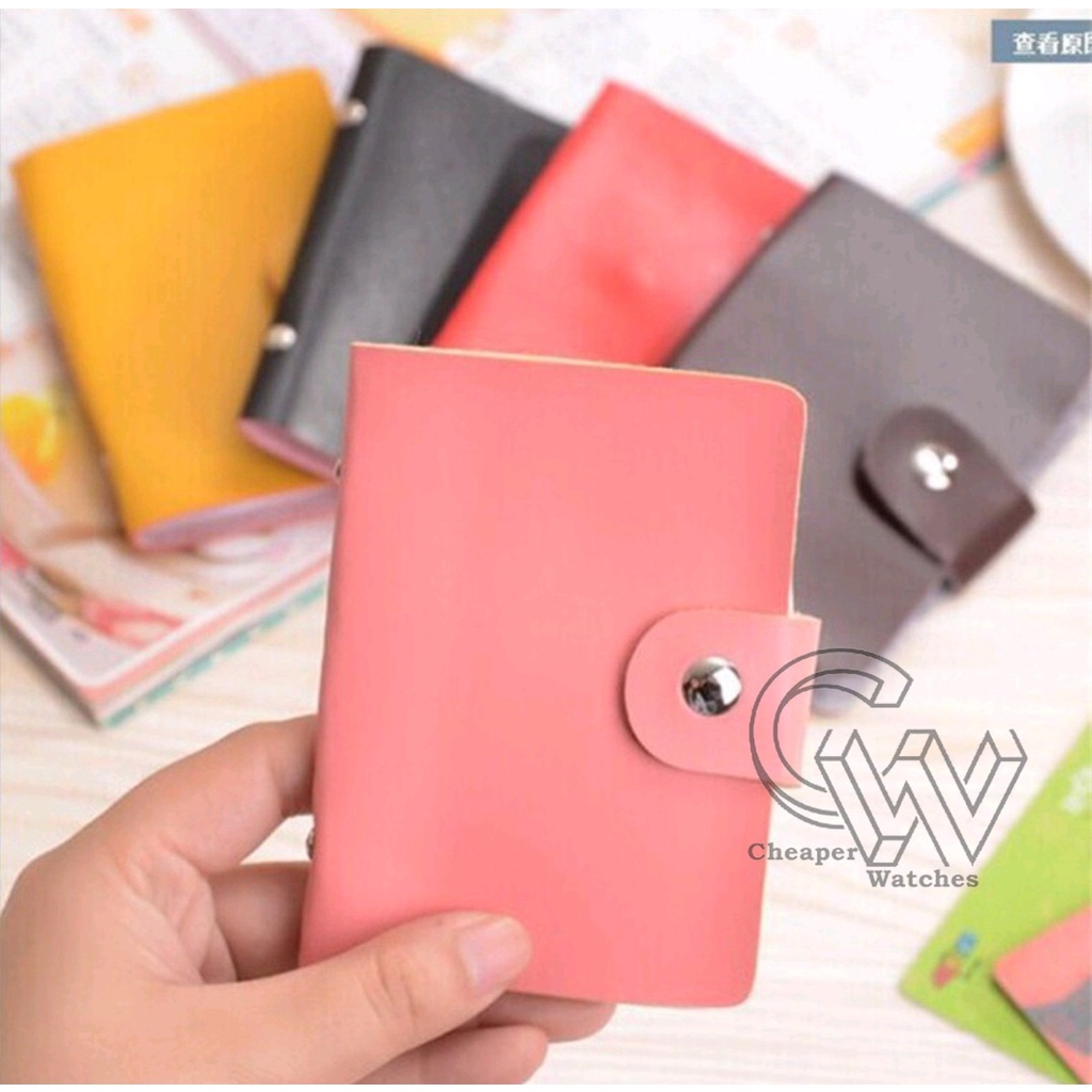 Cheaper-Dompet Kartu 24 Slot Card Holder Dompet Polos Bahan Kulit Sovenir