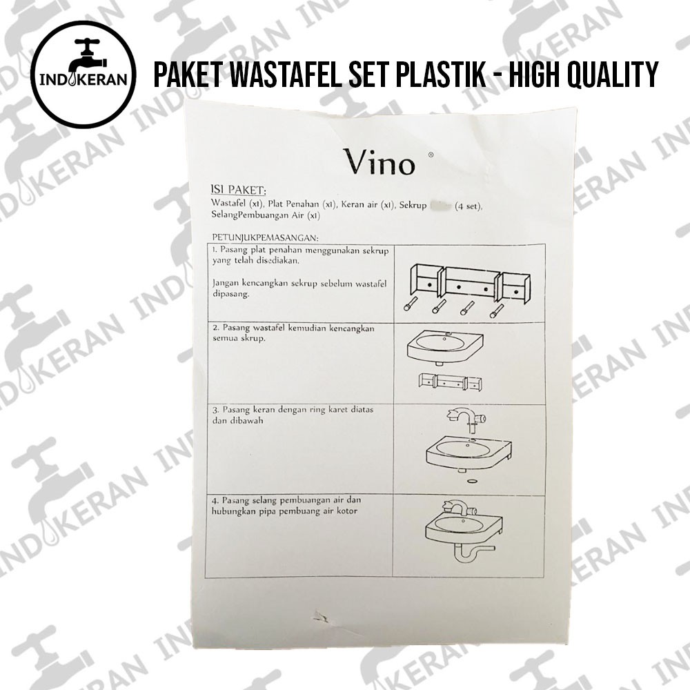 VINO - Paket Wastafel PVC Set - Coklat