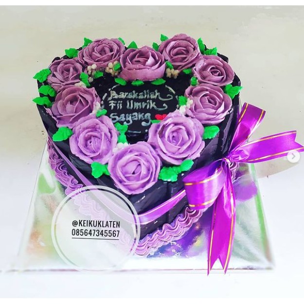 Kue Ultah Tart Love Full Coklat