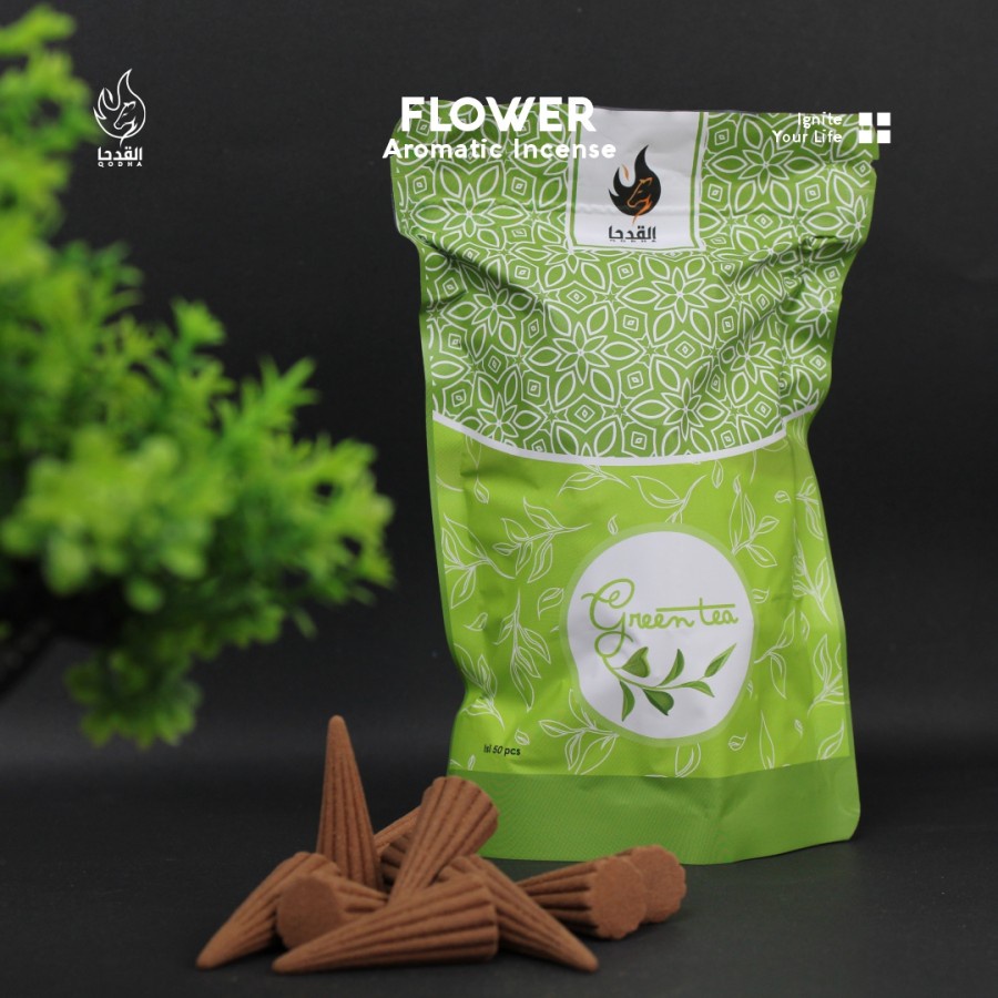 Bukhur Buhur Dupa Kerucut Aromaterapi Qodha isi 50 Pcs Aroma GREEN TEA