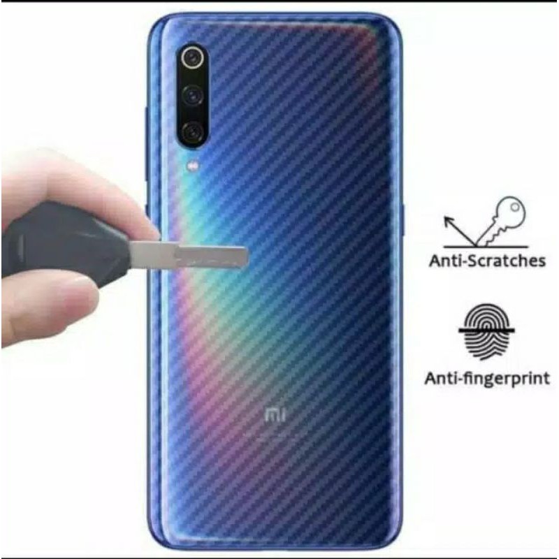 PROMO Skin Carbon Samsung Galaxy A 20 Anti Gores Belakang Garskin Back Transparan Motif Putih