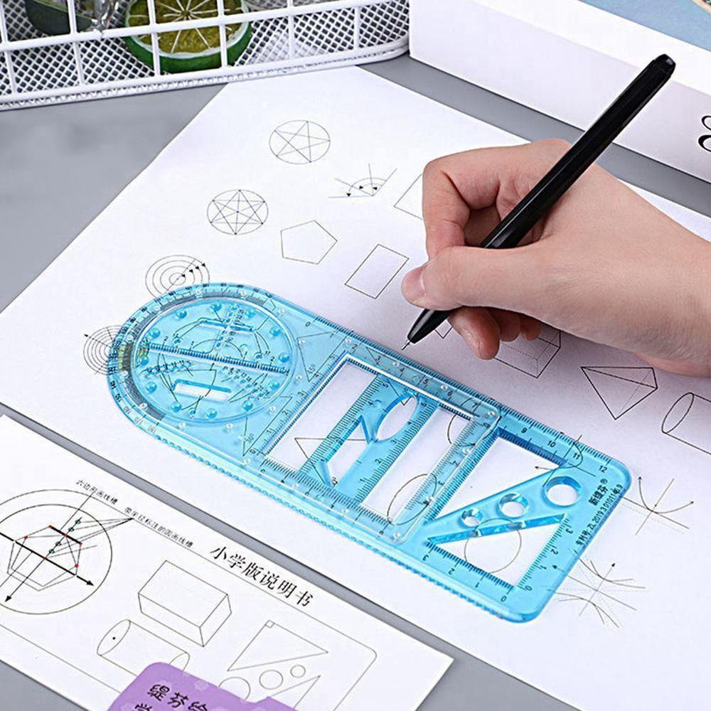 Penggaris Geometris Agustina Desain Seni Arsitek Pasokan Untuk Pelajar Kegiatan Sekolah Menggambar Template