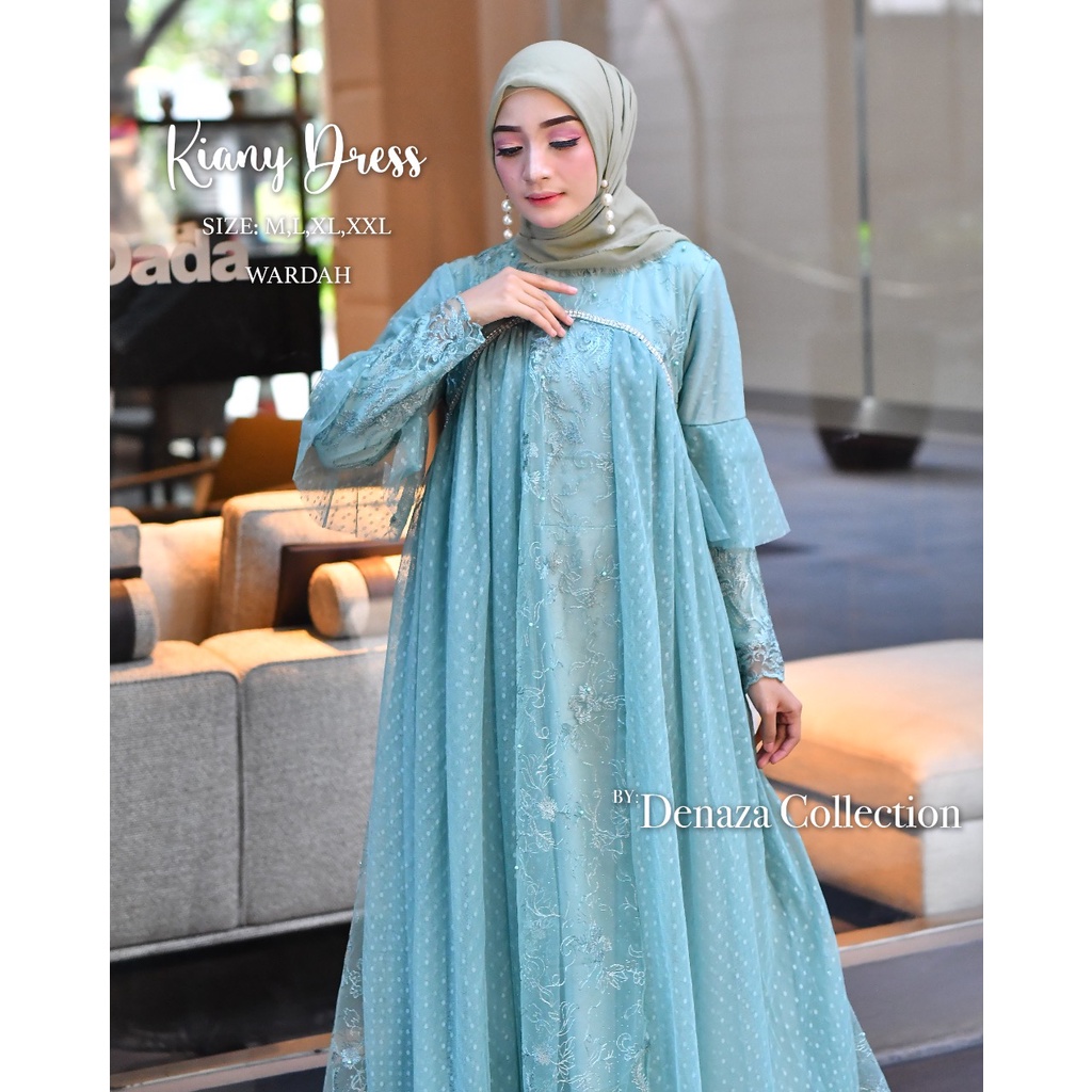 Kiany Dress / Kebaya Gamis Modern / Gamis Pesta Mewah / Dress Brukat Kondangan