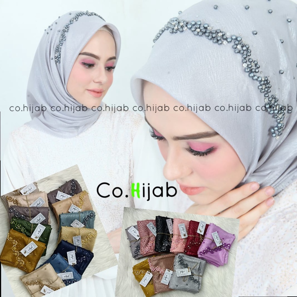 JILBAB SEGI EMPAT SHINAR PAYET MUTIARA / KERUDUNG PESTA SHINAR PAYET MUTIARA TERMURAH/jilbab payet