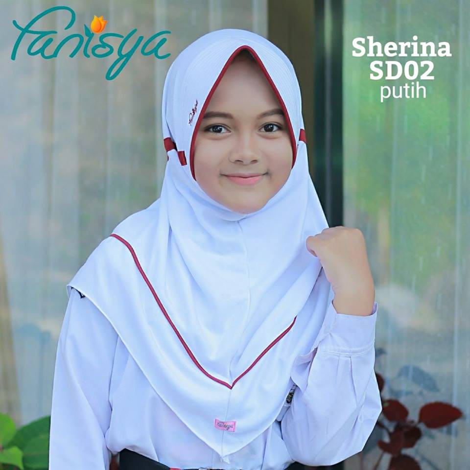 SUPLIER Jilbab Hijab Bergo Anak Sekolah SD Mirip Rabbani Putih Merah