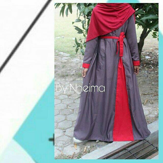 Gamis kombinasi 2 warna baloteli