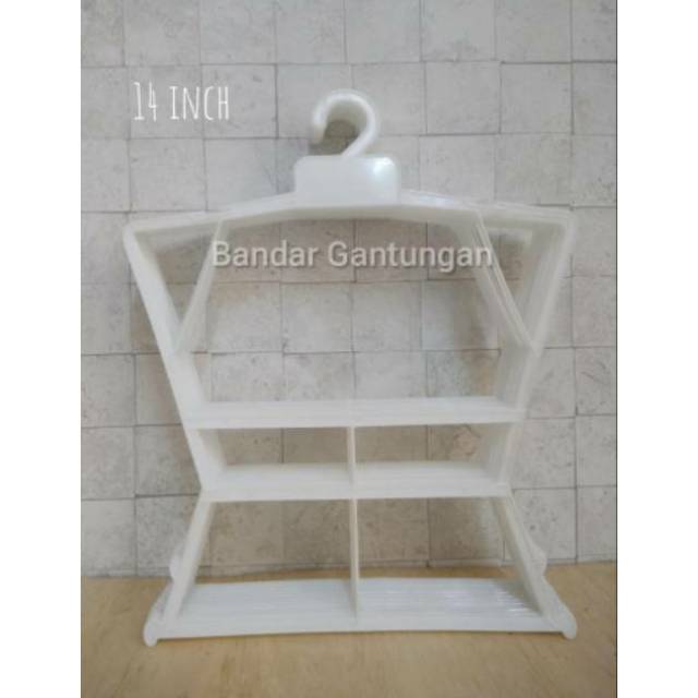 Hanger Layang Setelan Anak Tanggung Size L/14 Inch/Gantungan Setelan Baju Remaja/Hanger Plastik(BH)