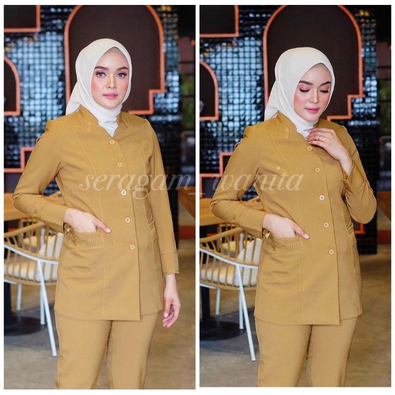 SERAGAM KEKI BLAZER WANITA-SERAGAM PEMDA DINAS-SERAGAM KEKI BLAZER+CELANA