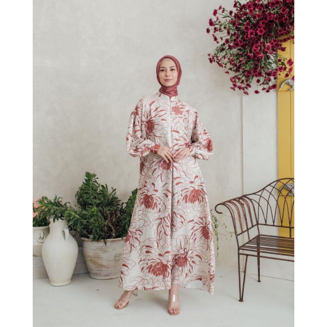 Valerie Dress by Wearing Klamby color Terracota