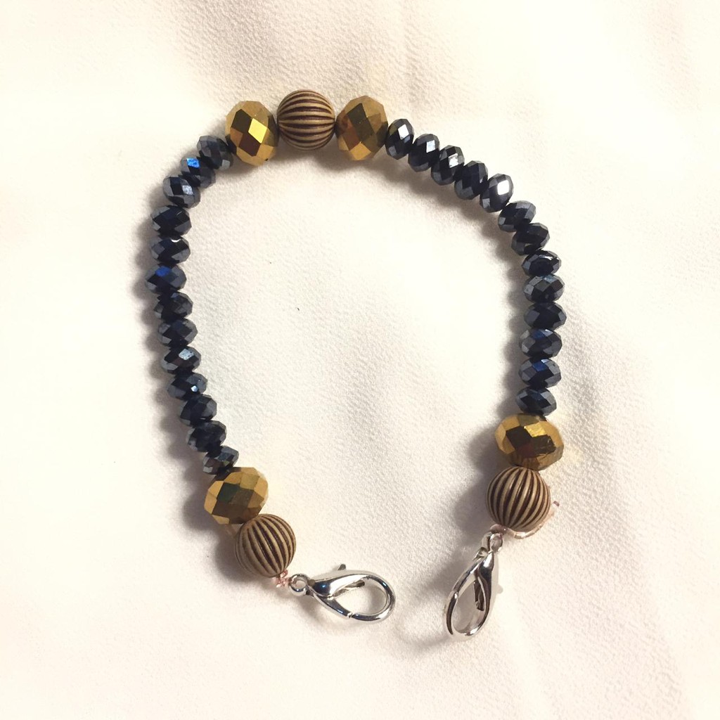 tali extender masker/pengait masker/konektor masker KRISTAL MANIK KAYU untuk hijab