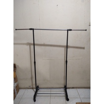 Stand Hanger Double 4 Roda Murah