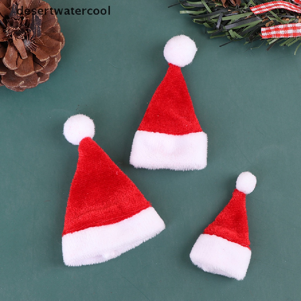 Deid 2Pcs Miniatur Topi Santa Claus Untuk Dekorasi Rumah Boneka