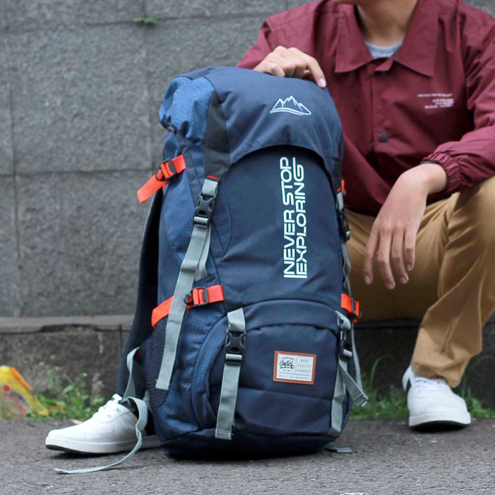 Justrue Tas Gunung Carrier 60 Liter Ransel Keril 60L Navy 109