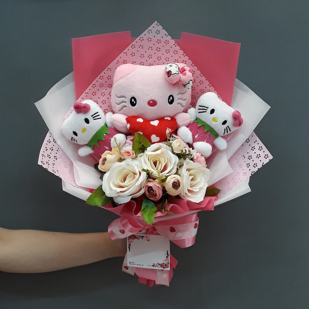 Fantastis 23 Gambar Buket Bunga  Boneka Hello  Kitty  