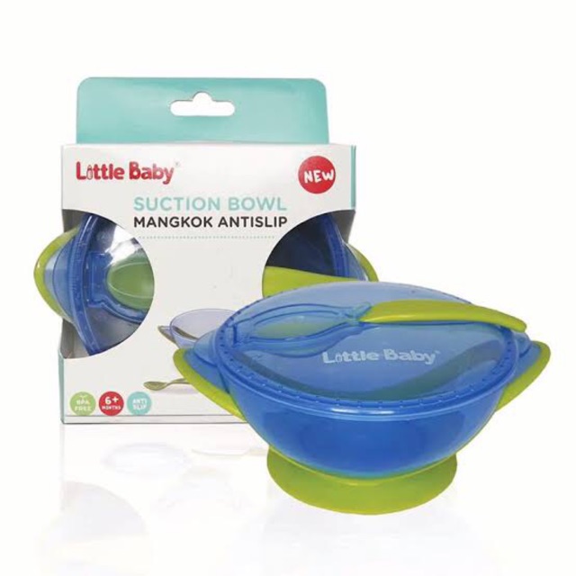 Little Baby Suction Bowl / Mangkok Makan + Sendok Anti Slip Bayi