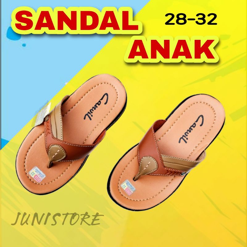 Sandal Anak Laki Laki Carvil / Sandal Jepit Anak Laki Laki / Sandal Kulit Anak Cowok
