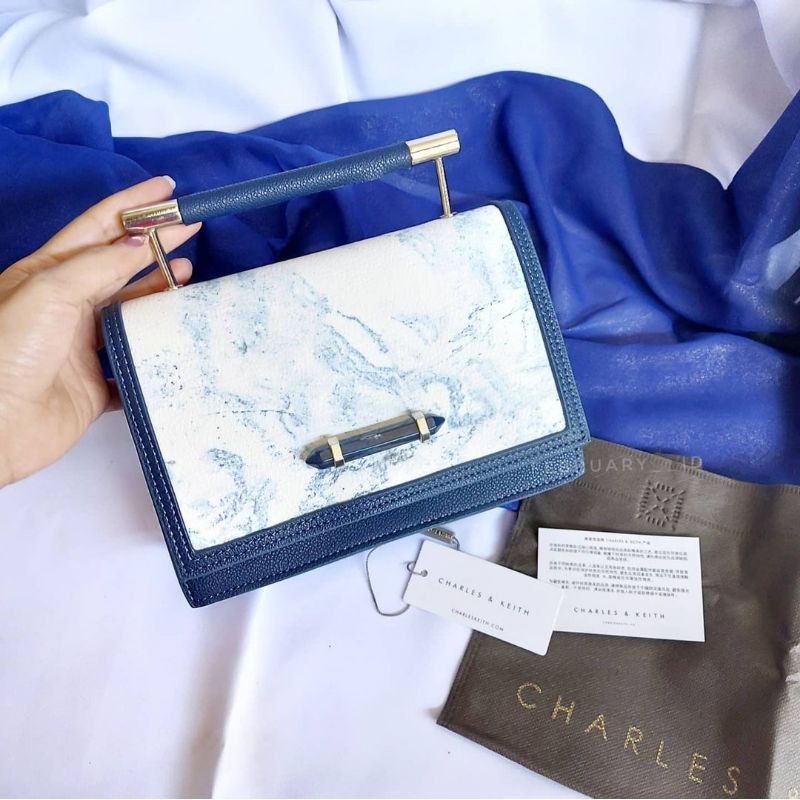 TAS WANITA CK METAL TOP HANDLE BAG (MULTI) || ON SALE