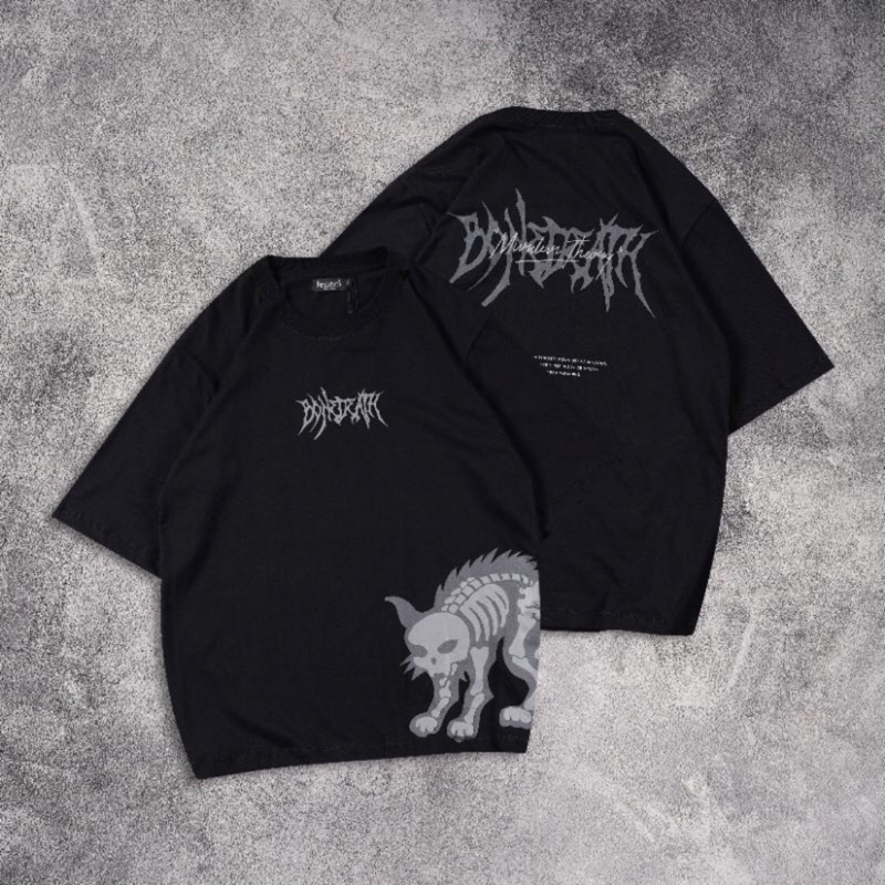 Kaos Oversize Distro Motif Bonedeath