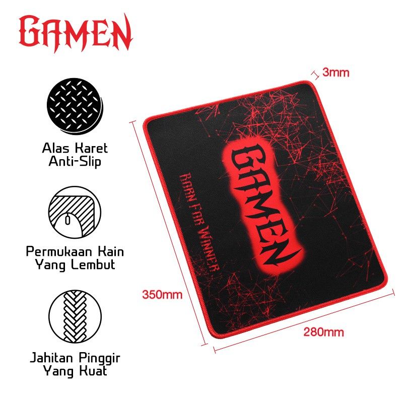 MOUSEPAD GAMING GAMEN GP-L 350 x 280 x 3 mm