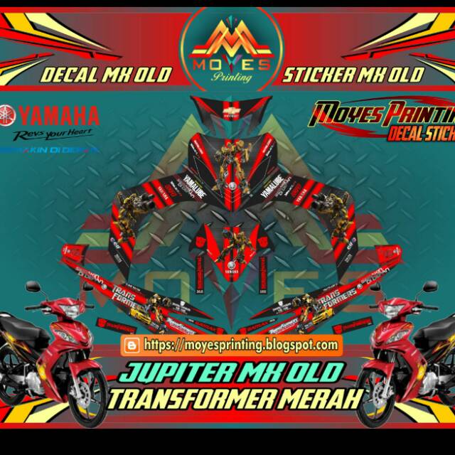 decal jupiter mx old stiker motor yamaha jupiter mx transpormer merah stiker fullbody jupiter mx old