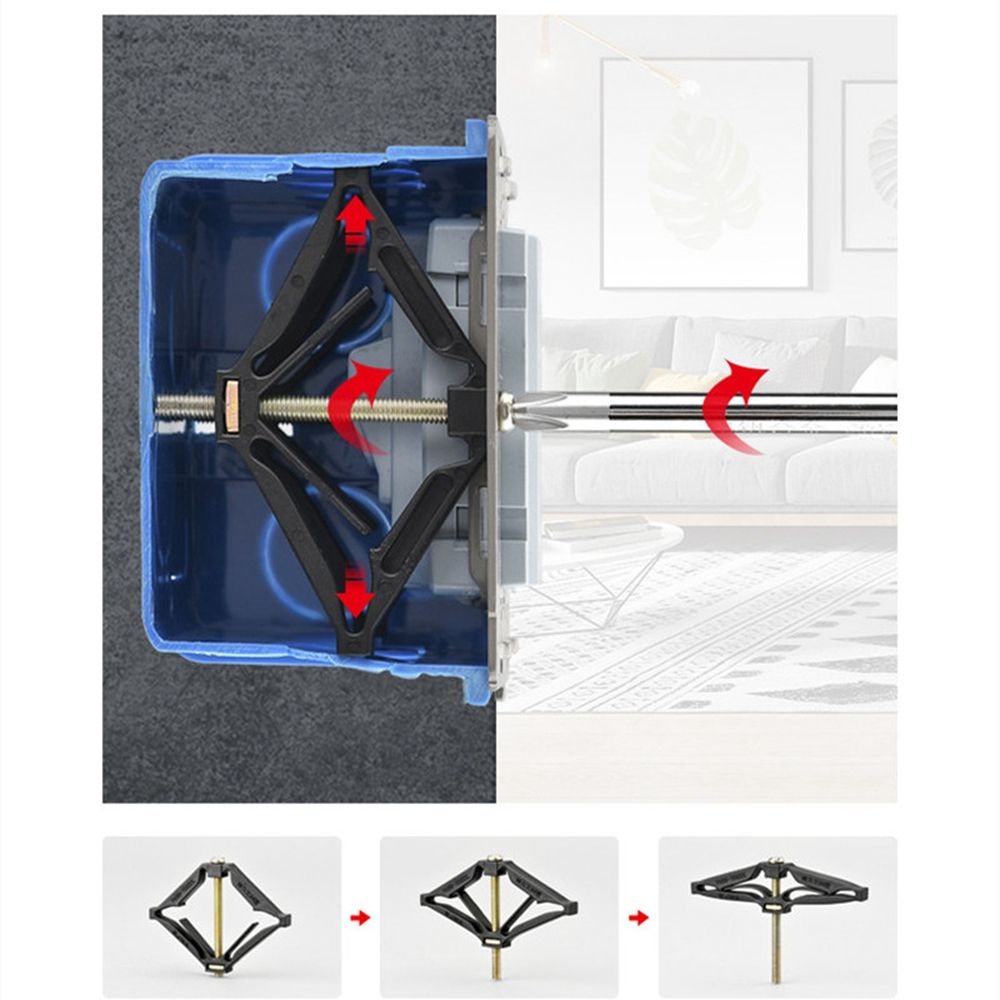 REBUY Support Rod Switch Bottom Box Repair Screw Old Socket Box Replacement  Fixed Dark Box Repair 86 Type Electrical Accessories Wall Fixed Cassette Junction Switch Wall Repair Box