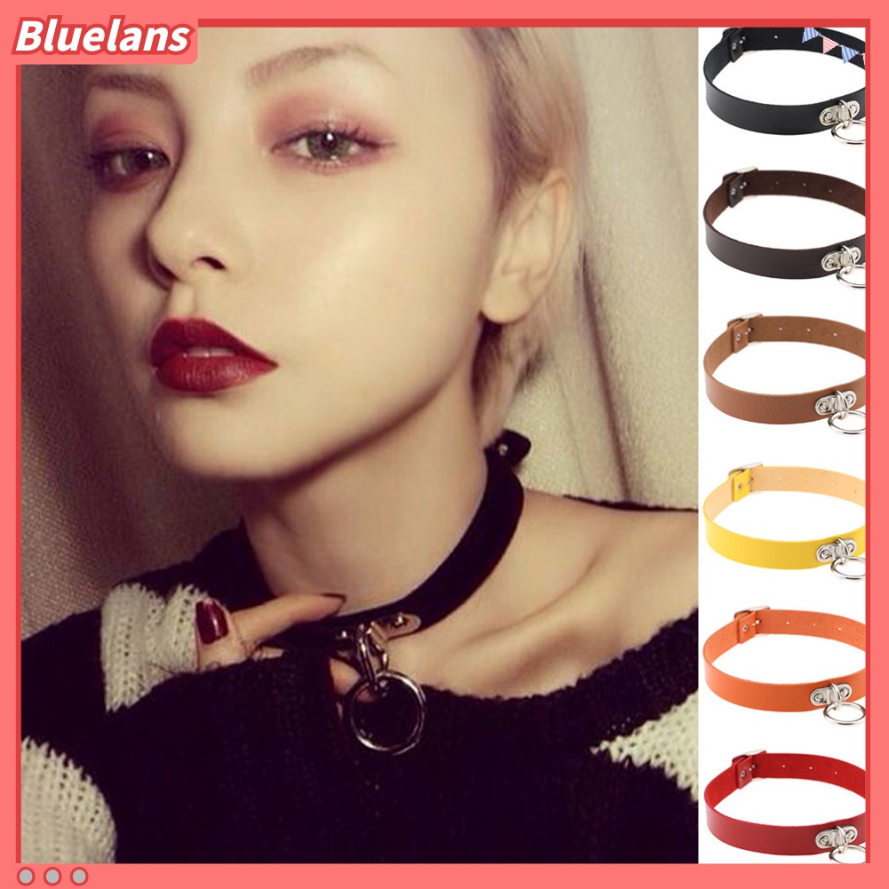 Bluelans Harajuku Punk Rivet Love Heart Lock Faux Leather Collar Choker Necklace Jewelry