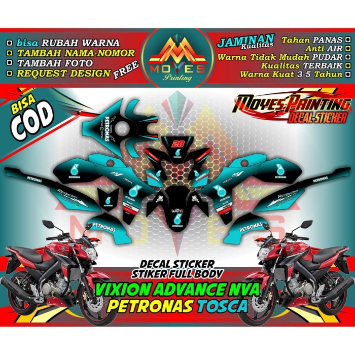 stiker vixion nva petronas-decal stiker vixion nva petronas-stiker motor vixion nva fullbody