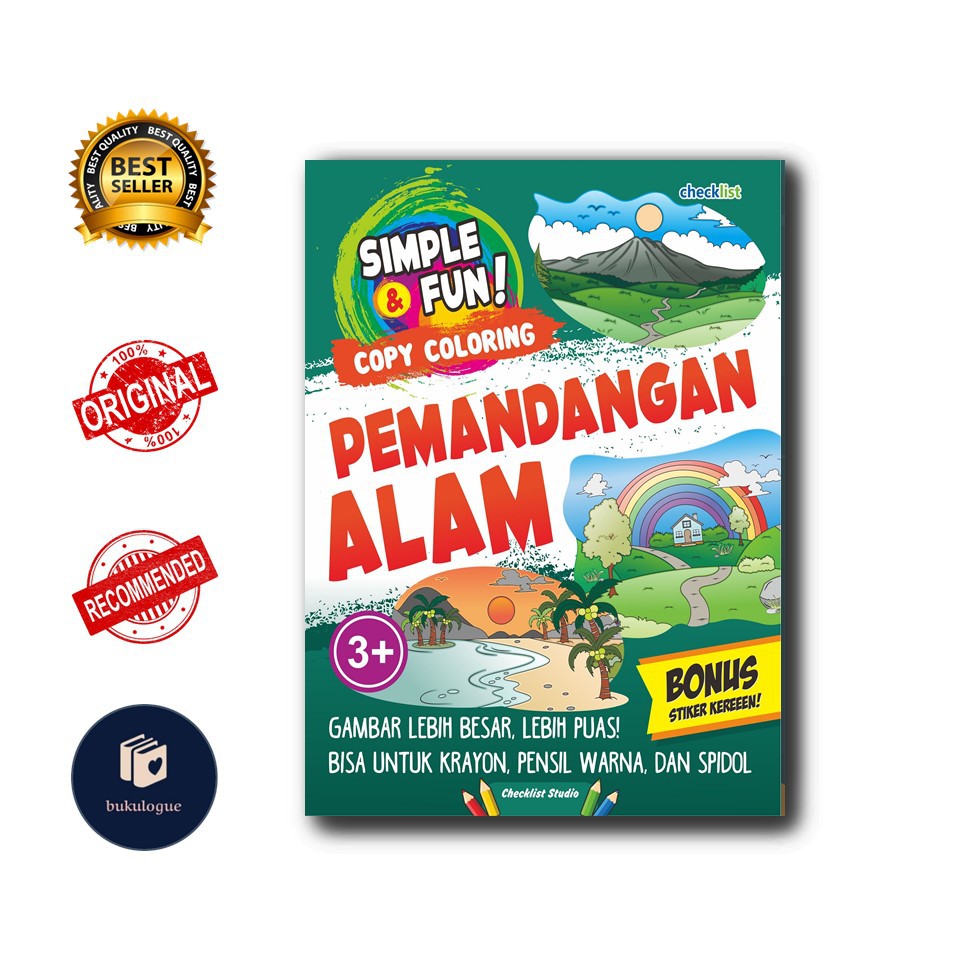 New Simple Fun Copy Coloring Pemandangan Alam Checklist