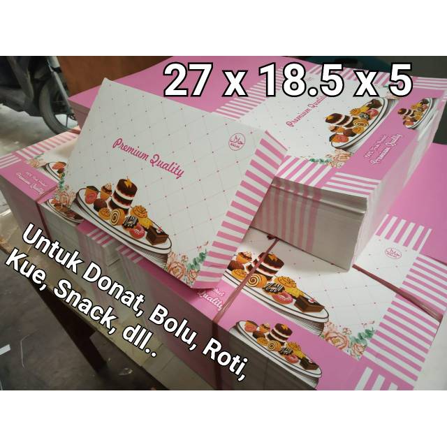 Dus Donat Kue Cantik N Murah 27x18 5x5cm Harga Per 10 Lembar Shopee Indonesia